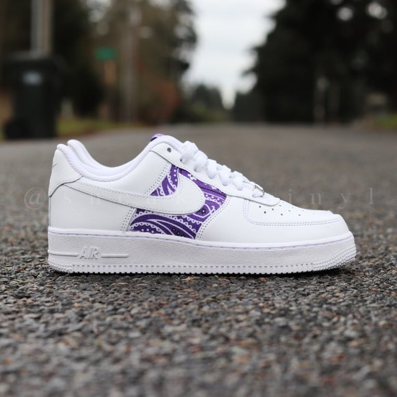 Nike Air Force 1 Low GRAPE Bandana Custom NWT - Picture 10 of 10